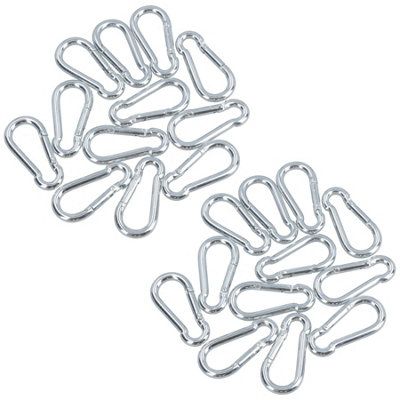 Carabiner Hook Clip Snap Hook Spring Loaded 5mm x 50mm 50kg Capacity 24pc