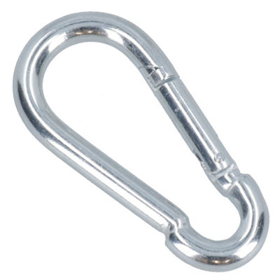 Carabiner Hook Clip Snap Hook Spring Loaded 5mm x 50mm 50kg Capacity 24pc