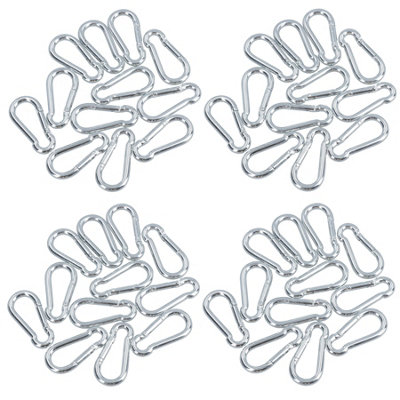Carabiner Hook Clip Snap Hook Spring Loaded 5mm x 50mm 50kg Capacity 48pc