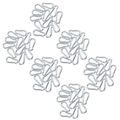 Carabiner Hook Clip Snap Hook Spring Loaded 5mm x 50mm 50kg Capacity 72pc