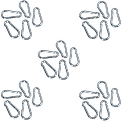 Carabiner Hook Clip Snap Hook Spring Loaded 8mm x 80mm 150kg Capacity 25pc