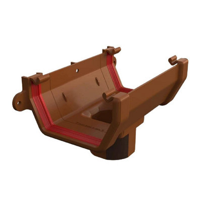 Caramel Square Gutter Running Outlet, Freeflow 114mm Rain Water Systems