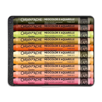 Caran D'Ache Neocolor II - Wateroplosbare Wax Pastels - Set Van 10 Kleuren Basis