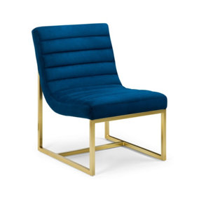 Caravagio Velvet Chair - Blue & Gold