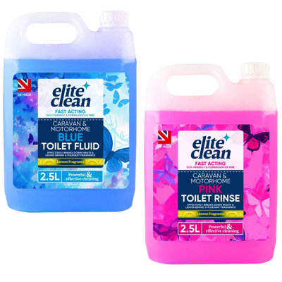 Caravan Toilet Chemical Blue Pink Rinse Fluid Solution Cleaner Caravan Motorhome