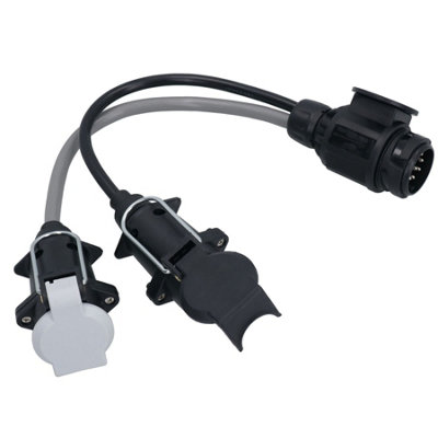 13-Pin To 7-Pin Trailer Adaptor Plug – 12V Extension Lead For Caravan, Camper, Truck, Lorry