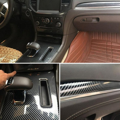 Auto Wrap 3D 4D 5D 6D 9D Auto Koolstofvezel Vinyl Wrap Film Waterdichte Zelfklevende DIY Styling Stickers Voor Auto Motorfiets Accessoires Auto Vinyl Wrap (4D Carbon Zwart, 50cmX300cm