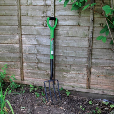 Carbon Steel Garden Border Fork Tool - Green