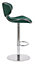 Carcaso Deluxe Kitchen Bar Stool, Single, Adjustable Swivel Gas Lift, Chrome Footrest, Breakfast & Home Bar Stools, Sage Green