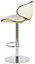 Carcaso Deluxe Single Kitchen Bar Stool, Chrome Footrest, Height Adjustable Swivel Gas Lift, Breakfast Bar & Home Barstool, Cream