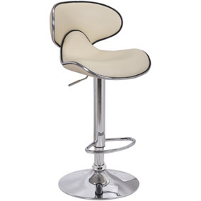 Carcaso Kitchen Bar Stool, Height Adjustable and Swivel Breakfast Bar Stool, Cream