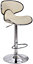 Carcaso Single Kitchen Bar Stool, Chrome Footrest, Height Adjustable Swivel Gas Lift, Breakfast Bar & Home Barstool, Cream