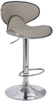 Carcaso Single Kitchen Bar Stool, Chrome Footrest, Height Adjustable ...