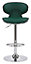 Carcaso Single Kitchen Bar Stool, Chrome Footrest, Height Adjustable Swivel Gas Lift, Breakfast Bar & Home Barstool, Sage Green