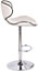Carcaso Single Kitchen Bar Stool, Chrome Footrest, Height Adjustable Swivel Gas Lift, Breakfast Bar & Home Barstool, White