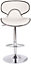 Carcaso Single Kitchen Bar Stool, Chrome Footrest, Height Adjustable Swivel Gas Lift, Breakfast Bar & Home Barstool, White