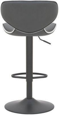 Carcaso Single Kitchen Bar Stool Matt Black Footrest Adjustable