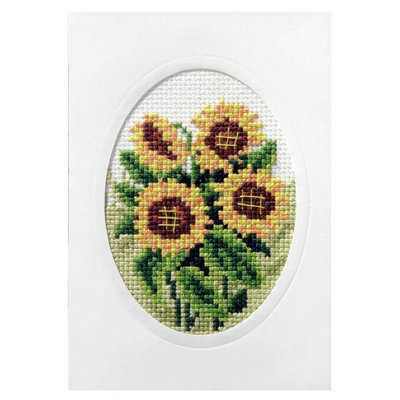 CARD KIT SUNFLOWERS - Cross Stitch Kit: Greetings Card: Sunflowers - Orchidea