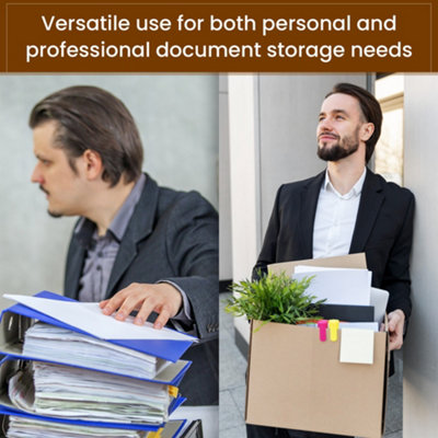 Cardboard A4 Printed Archive Storage Filing Boxes With Handles - Pack of 10 - 8