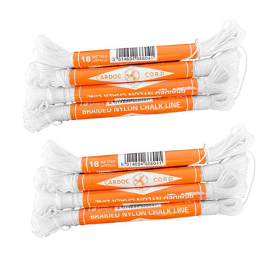 Cardoc Cord Braided Nylon Chalk Brick Line Size A 18m Building (8 Pack)