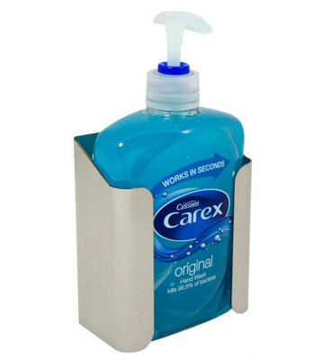 Carex bottle holder for 1 x 500 ml Carex soap bottle. Rust proof stainless steel and wall mounted to save counter space.