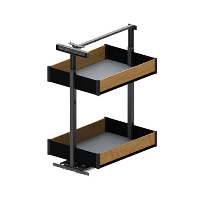 Cargo Mini Base - MAXIMA PURO - kitchen, storage solution - black with wooden, 400mm