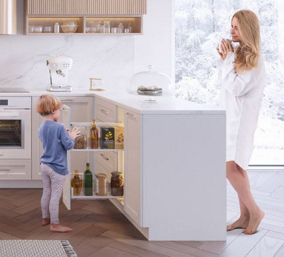 Cargo Mini Base - MAXIMA PURO - kitchen, storage solution - white with colorless glass, 400mm