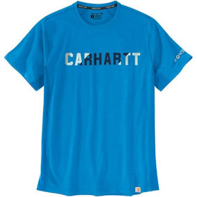 Carhartt Force Relaxed Fit Midweight Logo Graphic T-Shirt Azure M