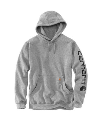 Carhartt K288 Loose Fit Midweight Logo Sleeve Graphic Hoodie Heather ...