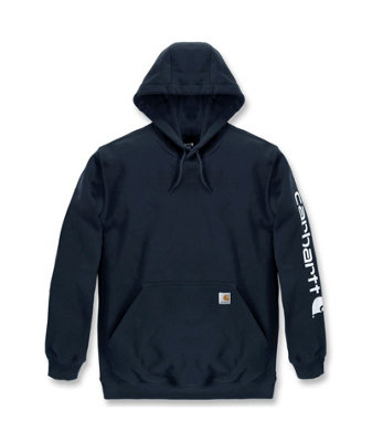 Carhartt K288 Loose Fit Midweight Logo Sleeve Graphic Hoodie Navy XL