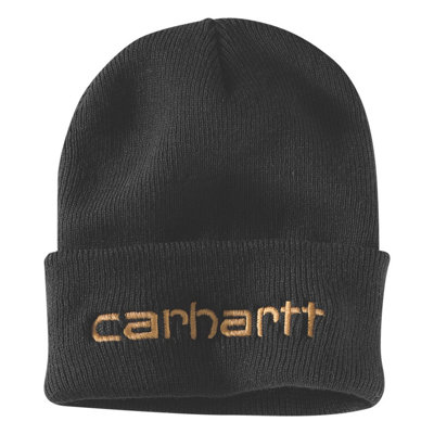 Carhartt Knit Insulated Logo Graphic Cuffed Beanie Black