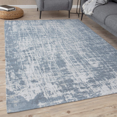 Carina Collection Modern Washable Rugs in Blue  6923