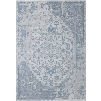 Carina Collection Modern Washable Rugs in Blue  6960