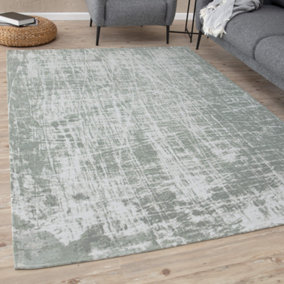 Carina Collection Modern Washable Rugs in Green  6922