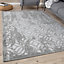 Carina Collection Modern Washable Rugs in Grey  6932