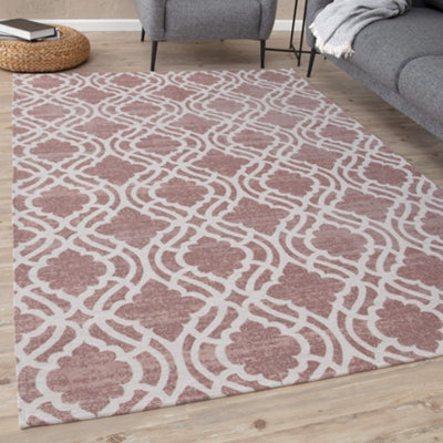 Carina Collection Modern Washable Rugs in Pink  6902P