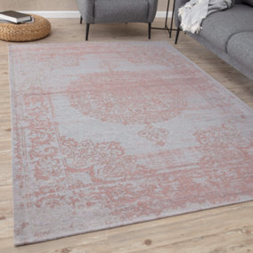 Carina Collection Modern Washable Rugs in Pink  6941P