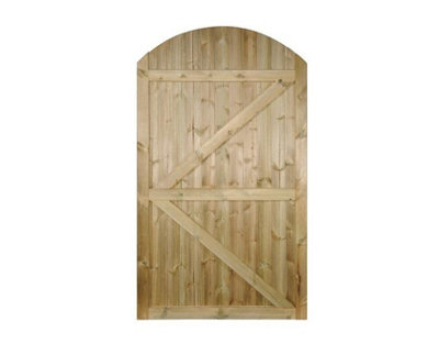 CARLA Flat Bow Top Single Timber Gate 1050mm Wide x 1800mm High - Tongue & Groove Close Boarded CA44