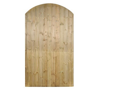 CARLA Flat Bow Top Single Timber Gate 750mm Wide x 1800mm High - Tongue & Groove Close Boarded CA40