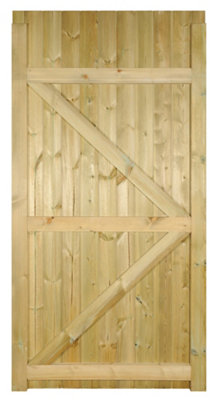 CARLA Flat Square Top Single Timber Gate 750mm Wide x 1800mm High - Tongue & Groove Close Boarded CA30
