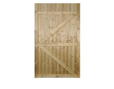 CARLA Flat Square Top Single Timber Gate 900mm Wide x 1800mm High - Tongue & Groove Close Boarded CA32
