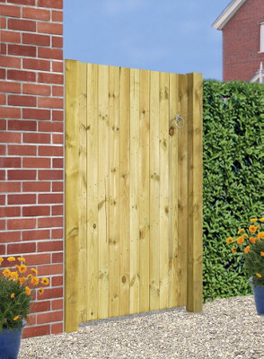 CARLA Flat Square Top Single Timber Gate 900mm Wide x 1800mm High - Tongue & Groove Close Boarded CA32 - 3