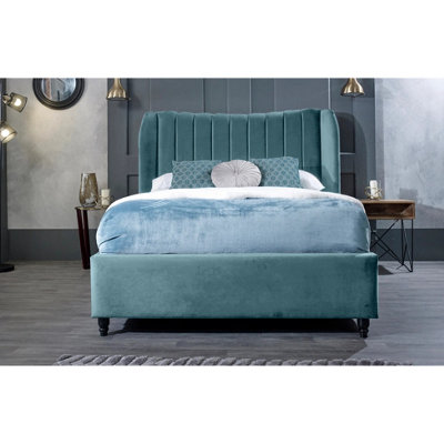 Carli Plush Velvet Duck Egg Bed Frame