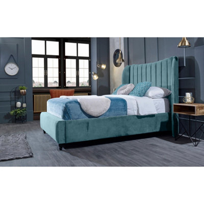 Carli Plush Velvet Duck Egg Bed Frame