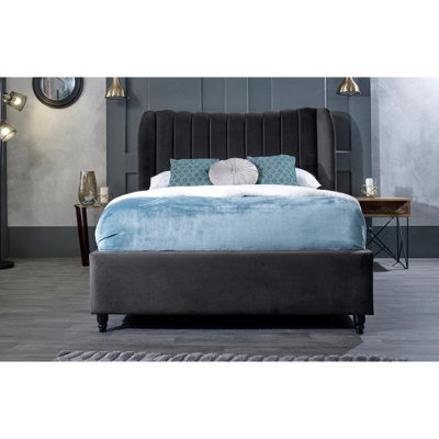 Plush velvet on sale steel bed