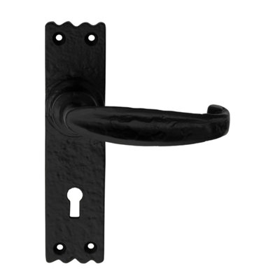 Carlisle Brass Black Antique Slimline V Lever on Lock Backplate (LF5507)