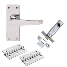 Carlisle Brass Contract Victorian Straight Latch Door Pack - Polished Chrome