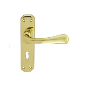 Carlisle Brass Polished Brass Eden Lever on Lock Backplate (DL410)
