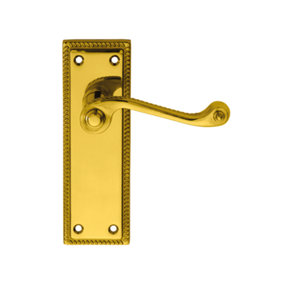 Carlisle Brass Polished Brass Georgian Lever on Sweedor Lock Backplate (FG1S)