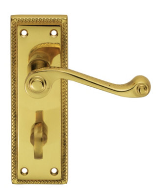 Carlisle Brass Polished Brass Georgian Lever on WC Backplate (FG1WC)